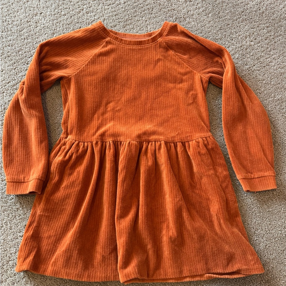 Cat & Jack Burnt Orange Size 6 Long-Sleeve Girls Dress